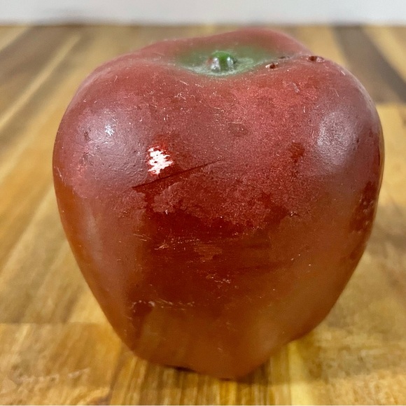 Vintage Apple Ceramic Salt and Pepper Shakers Dark Red - Picture 5 of 10
